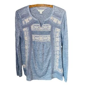 Sundance 100% Linen Top XS Boho Floral‎ Embroidered Cottagecore Peasant Festival